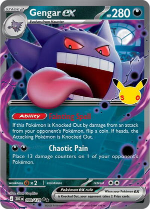 Pokemon TCG - ME: 30th Celebration - Gengar ex - 090/128 - Holofoil