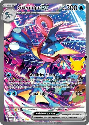 Pokemon TCG - ME: 30th Celebration - Greninja ex - 148/128 - Holofoil