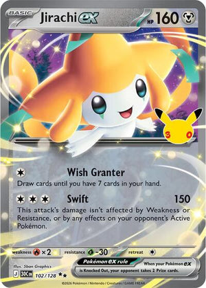 Pokemon TCG - ME: 30th Celebration - Jirachi ex - 102/128 - Holofoil