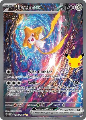 Pokemon TCG - ME: 30th Celebration - Jirachi ex - 155/128 - Holofoil