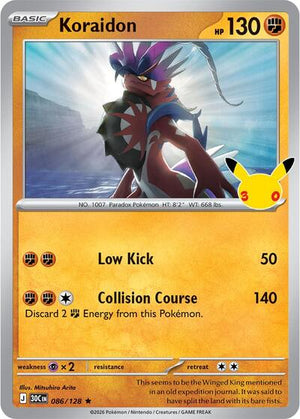 Pokemon TCG - ME: 30th Celebration - Koraidon - 086/128 - Holofoil