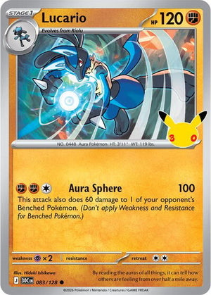 Pokemon TCG - ME: 30th Celebration - Lucario - 083/128 - Holofoil