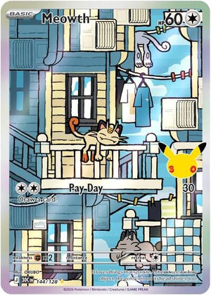 Pokemon TCG - ME: 30th Celebration - Meowth - 144/128