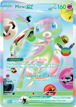 Pokemon TCG - ME: 30th Celebration - Mew ex - 158/128 - Holofoil