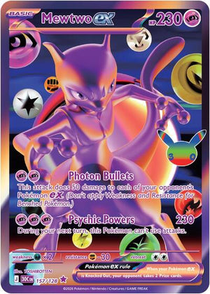 Pokemon TCG - ME: 30th Celebration - Mewtwo ex - 157/128 - Holofoil