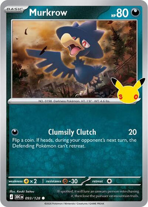 Pokemon TCG - ME: 30th Celebration - Murkrow - 093/128 - Holofoil