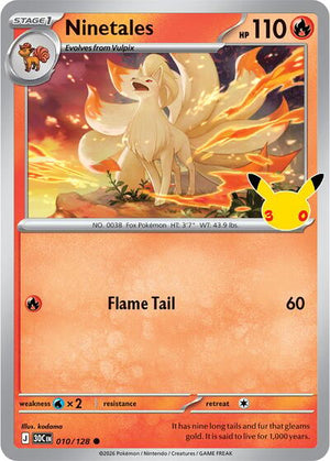 Pokemon TCG - ME: 30th Celebration - Ninetales - 010/128 - Holofoil