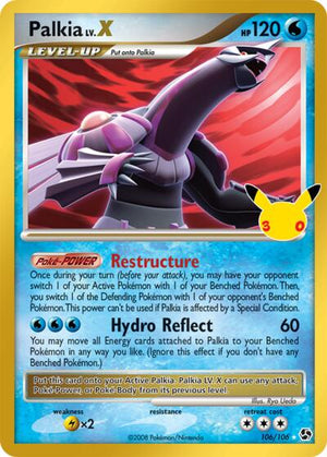 Pokemon TCG - ME: 30th Celebration Classic Collection - Palkia LV.X - 106/106 - Holofoil