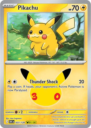 Pokemon TCG - ME: 30th Celebration - Pikachu - 023/128 - Holofoil