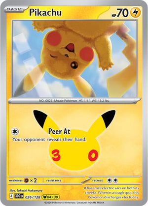 Pokemon TCG - ME: 30th Celebration - Pikachu - 026/128 - Holofoil