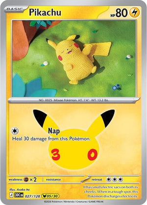 Pokemon TCG - ME: 30th Celebration - Pikachu - 027/128 - Holofoil