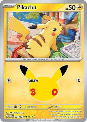 Pokemon TCG - ME: 30th Celebration - Pikachu - 031/128 - Holofoil