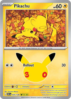 Pokemon TCG - ME: 30th Celebration - Pikachu - 035/128 - Holofoil