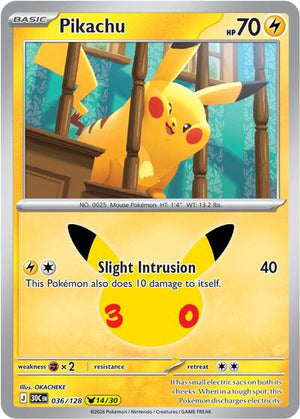 Pokemon TCG - ME: 30th Celebration - Pikachu - 036/128