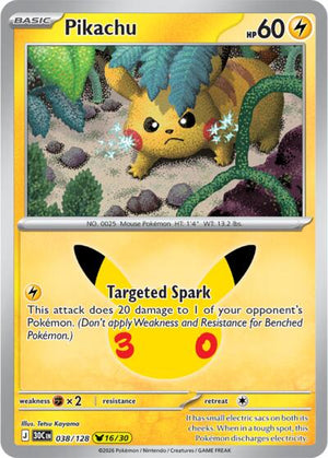 Pokemon TCG - ME: 30th Celebration - Pikachu - 038/128 - Holofoil