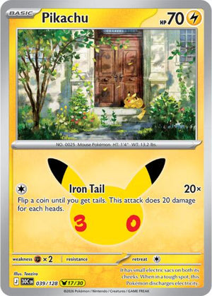 Pokemon TCG - ME: 30th Celebration - Pikachu - 039/128 - Holofoil
