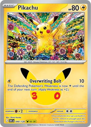 Pokemon TCG - ME: 30th Celebration - Pikachu - 040/128 - Holofoil