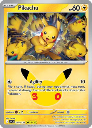 Pokemon TCG - ME: 30th Celebration - Pikachu - 044/128