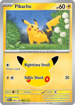 Pokemon TCG - ME: 30th Celebration - Pikachu - 045/128 - Holofoil