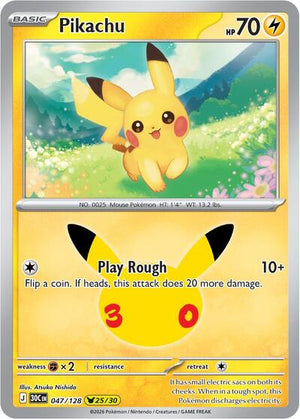 Pokemon TCG - ME: 30th Celebration - Pikachu - 047/128