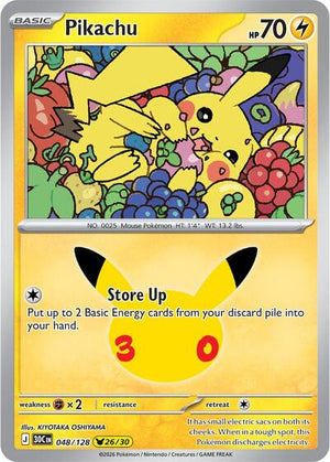 Pokemon TCG - ME: 30th Celebration - Pikachu - 048/128 - Holofoil