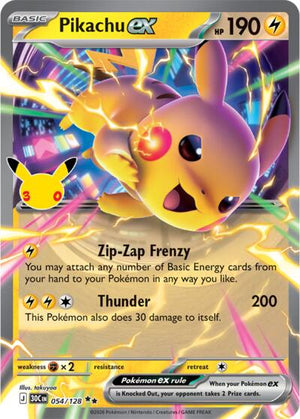 Pokemon TCG - ME: 30th Celebration - Pikachu ex - 054/128