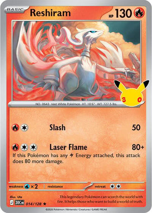 Pokemon TCG - ME: 30th Celebration - Reshiram - 014/128 - Holofoil