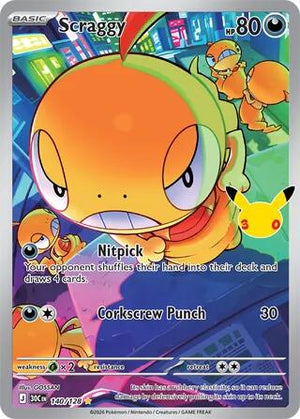 Pokemon TCG - ME: 30th Celebration - Scraggy - 140/128 - Holofoil