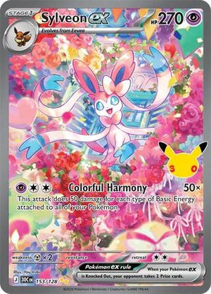 Pokemon TCG - ME: 30th Celebration - Sylveon ex - 153/128 - Holofoil