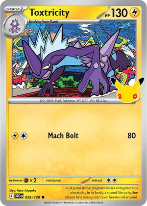Pokemon TCG - ME: 30th Celebration - Toxtricity - 059/128 - Holofoil