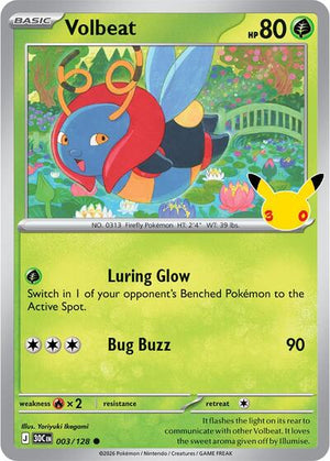 Pokemon TCG - ME: 30th Celebration - Volbeat - 003/128 - Holofoil