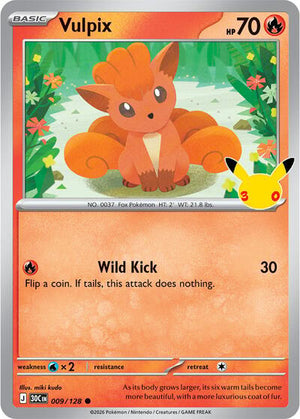 Pokemon TCG - ME: 30th Celebration - Vulpix - 009/128 - Holofoil