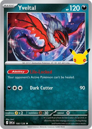 Pokemon TCG - ME: 30th Celebration - Yveltal - 100/128 - Holofoil