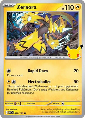 Pokemon TCG - ME: 30th Celebration - Zeraora - 057/128