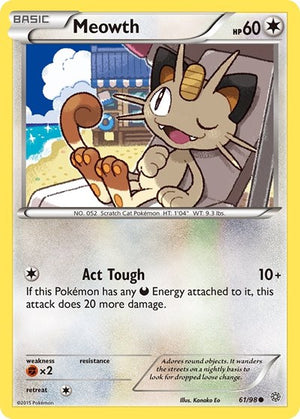 Pokemon TCG - XY - Ancient Origins - Meowth - 61/98