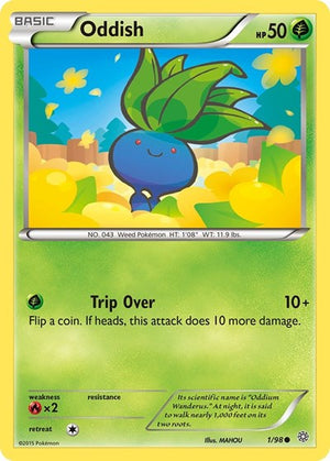 Pokemon TCG - XY - Ancient Origins - Oddish - 1/98 - Reverse Holofoil