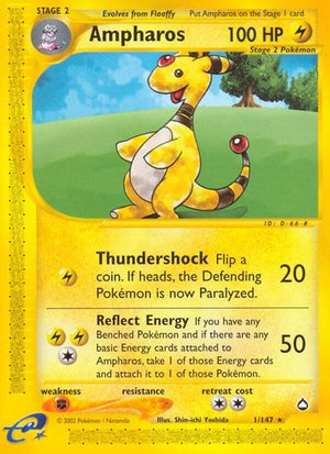 Pokemon TCG - Aquapolis - Ampharos - 001/147