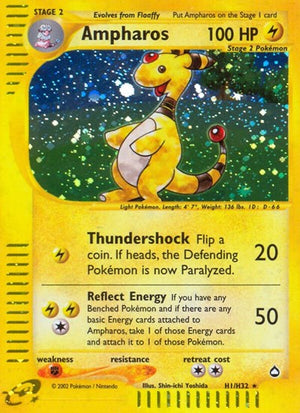 Pokemon TCG - Aquapolis - Ampharos - H01/H32 - Holofoil