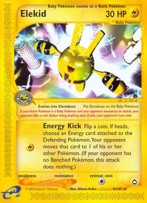 Pokemon TCG - Aquapolis - Elekid - 009/147 - Reverse Holofoil