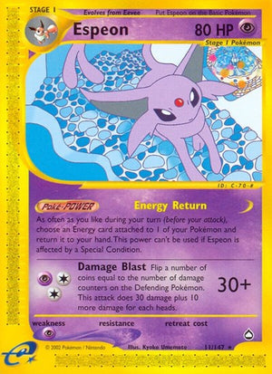 Pokemon TCG - Aquapolis - Espeon - 011/147