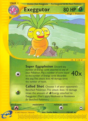 Pokemon TCG - Aquapolis - Exeggutor - 012/147 - Reverse Holofoil