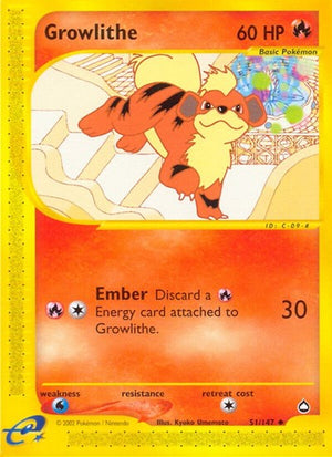 Pokemon TCG - Aquapolis - Growlithe - 051/147