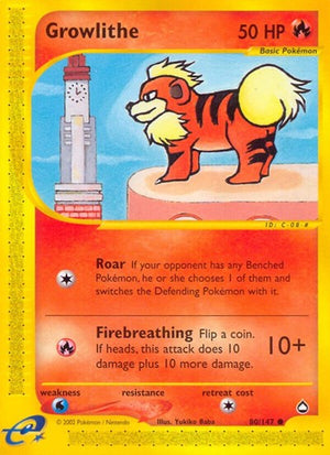 Pokemon TCG - Aquapolis - Growlithe - 080/147