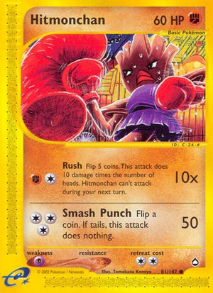 Pokemon TCG - Aquapolis - Hitmonchan - 081/147 - Reverse Holofoil