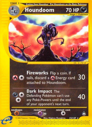 Pokemon TCG - Aquapolis - Houndoom - 015/147 - Reverse Holofoil