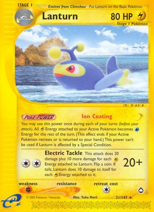Pokemon TCG - Aquapolis - Lanturn - 021/147 - Reverse Holofoil