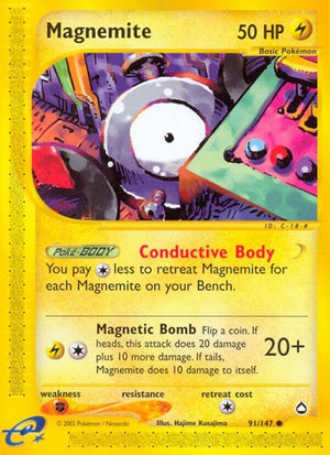 Pokemon TCG - Aquapolis - Magnemite - 091/147 - Reverse Holofoil