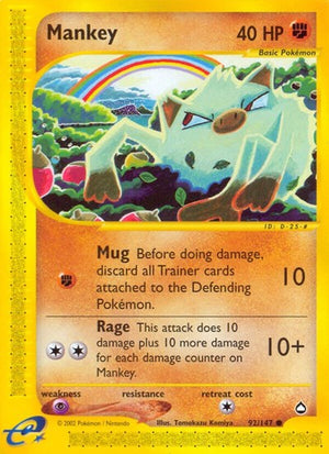 Pokemon TCG - Aquapolis - Mankey - 092/147