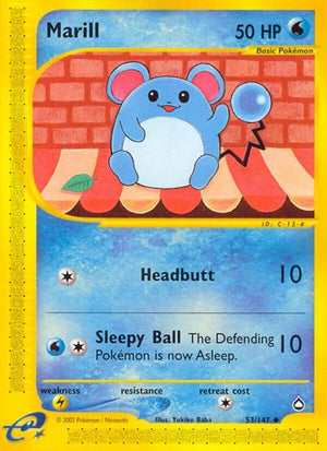 Pokemon TCG - Aquapolis - Marill - 053/147 - Reverse Holofoil