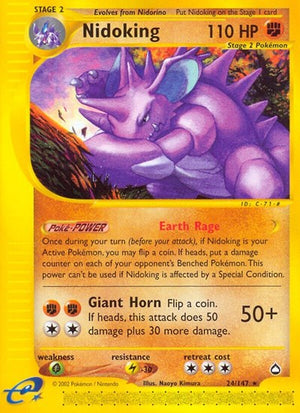 Pokemon TCG - Aquapolis - Nidoking - 024/147 - Reverse Holofoil